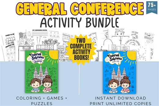 LDS General Conference Activity Bundle for Kids | Coloring Pages | Primary Kids BINGO | Printable Packet - Etsy