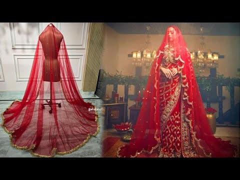 Bridal Veil Dupatta Cutting & Stitching | Tail Dupatta Tutorial
