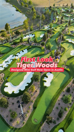⛳️ Tiger Woods–designed mini golf course Now Open in Austin! @Popstroke just opened their 7-acre playground in Northeast Austin with 36 holes across two courses that mimic a real golf experience (hills, bunkers all 👀). The Blue Course is extra challenging, and the Black Course slightly easier. This is the first ever Popstroke to feature sand volleyball, pickleball, and a gaming room 🎉 Add in-app ordering for food drinks and a virtual scorecard, and they’ve seriously leveled up the mini golf ga