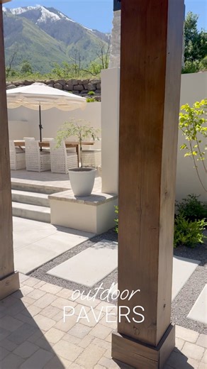 Outdoor pavers make a big difference in this yard! #Belgard #OutdoorLiving #backyardgoals | Design Loves Detail