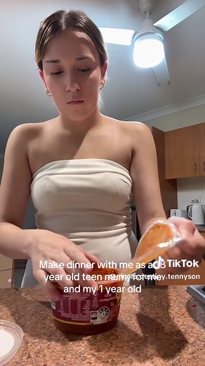 Cooking Dinner as an 18-Year-Old Teen Mom