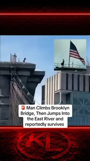 🚨 Man Climbs Brooklyn Bridge, then jumps into East River and reportedly survives