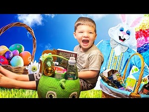 EASTER MORNING ROUTINE! CALEB opens his EASTER BASKET with candy & SURPRISE EGGS FROM EASTER BUNNY