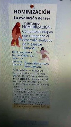 Tema: Hominizacion y la evolución del ser humano