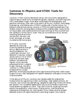 Cameras in Physics & STEM - No Prep - Worksheet - 100% Editable