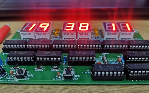 6位纯数字电路搭建的时钟