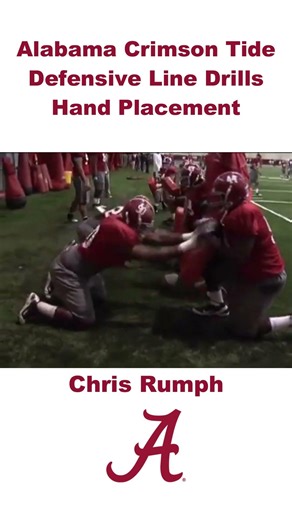 Alabama Crimson Tide Defensive Line Drills Hand Placement #ncaa #football #collegefootball #drill