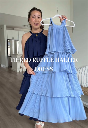 Affordable Tiered Ruffle Halter Dress for Events