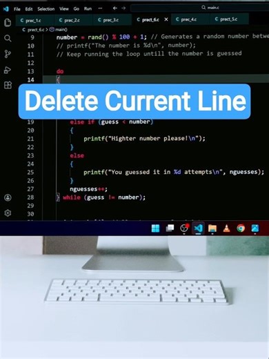 Quickly Delete Current Line in VS Code ! #shorts