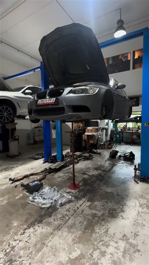 E90 M3 Sedan in da haus for refreshment works! @bebearings conrod bearings @arpbolts rod bolts @turnermotorsport solid subframe mount @powerflexbushes purple differential bushings @bmcairfilters Hi-flow drop-in filters @bmwm rear upper / tractions arms and toe arms replacements @amsoilinc 10W60 european spec engine oil maintenance @ @apracingltd brake fluid | Renown Powerhaus