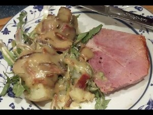 PA Dutch Hot Bacon Dressing & Ham & Dandelion Dinner