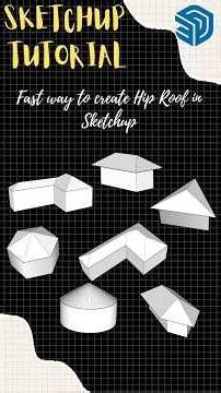 SketchUp Hip Roof Tutorial | SketchUp quick tip | #youtubeshorts #shorts #trending #viral #sketchup