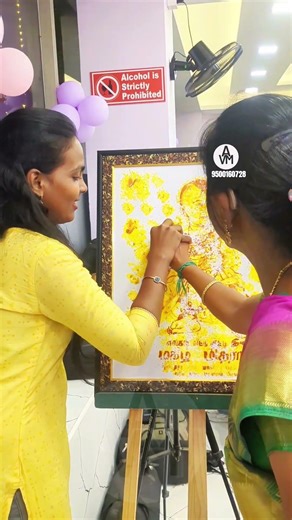 Magic' Turmeric Art 🪄😍💗 #turmericart #magicrevealframe #engagingcontent #avmmart #firstbirthday