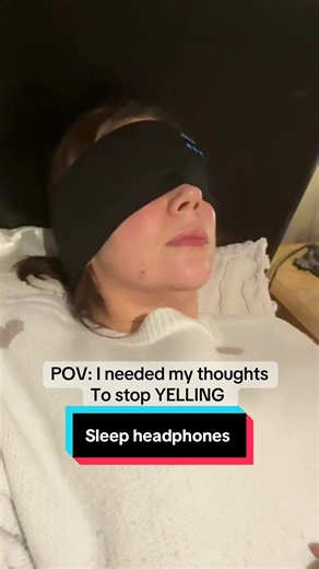 I just play chill Music through this sleep mask it helps my brain to slow down way more affordable than it looks, connects via Bluetooth and you can also use it as a headband for running #tiktokmademebuyit #dealdrops #musicheadphone #sleep #sleepmusic