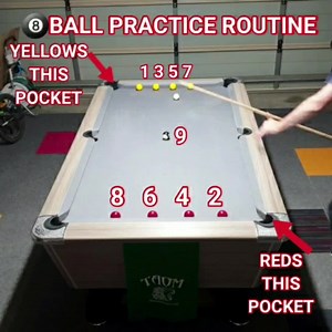 33K views · 883 reactions | Hello everyone! Another great 8ball practice routine. Starts easy gets harder as you go. Rules are: Must pot in same order as I do. Must pot all yellows in top left pocket only. Must pot all reds in bottom right pocket only. Must alternate colours each time then pot the black ball last. Hope you enjoy this video. Cheers | The Routine Instructor Certified Snooker & 8 Ball Coaching | Facebook