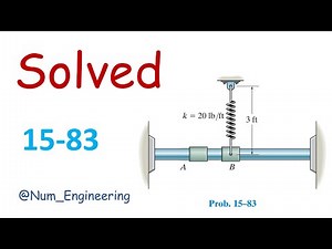 15–83. The 10-lb collar B is at rest, and when it is in the position shown the spring is unstretched