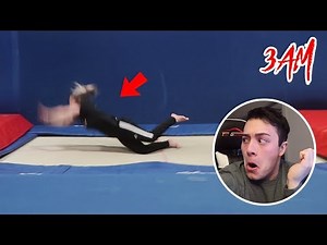 (HUGE BAIL) DO NOT JUMP ON TRAMPOLINE AT 3 AM!! (SCARY)