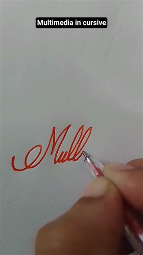 How to write "Multimedia" in cursive✍️ writing #calligraphy#shorts .