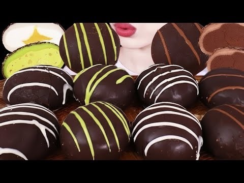 ASMR MUKBANG｜CHOCOLATE MOCHI & ICE CREAM EATING SOUNDS