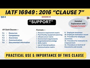 IATF 16949 2016 Clause 7 I Support I IATF 16949 Clause 7