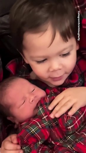 Brant Daugherty and wife Kim document 2023 with their newborn