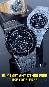 1.3K reactions · 11 shares | Helloice Iced Glitter Dial Round Cut Watch Four different color available 螺Buy 1 get ANY other free I code: FREE Free 5mm cuban link for your order Shop now and save big❤️‍ | HelloIce | Facebook
