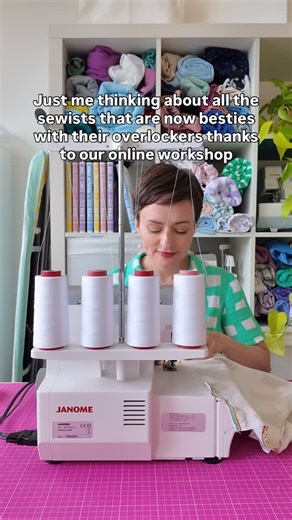 Tilly and the Buttons | Learn to sew with easy sewing patterns on Instagram: "Scared of your overlocker/serger?  You’re not alone! But once you know how to use it, it’ll become your favourite sewing tool. Join our bestselling Make Friends with an Overlocker online workshop and learn to master threading, settings, troubleshooting, and sewing skills to make your projects look professionally finished. See you in class?  #Overlocker #Serger #LearnToSew"