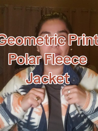 Geometric Print Polar Fleece Jacket #fleece #fleecejacket #jacket #jackets #jacketseason