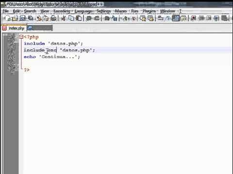 Tutorial PHP include y require