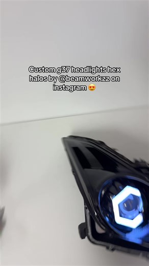 Custom G37 Headlights with Hex Halos