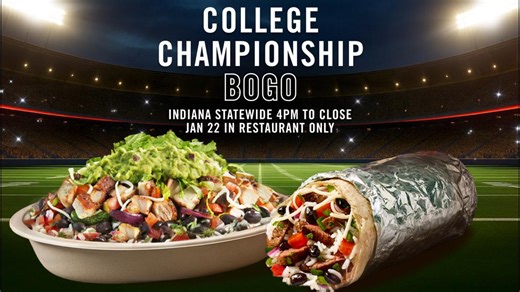 Chipotle offering BOGO deal Thursday in celebration of IU football title