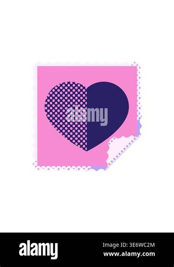 sales flash animation of heart symbol graphic square sticker stamp Stock Video Footage - Alamy