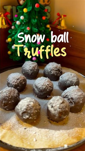 snowball truffles ❄️🍫super easy xmas treat – only a few ingredients and zero baking.
