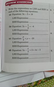 REVIEW EXERCISE1. Write the expressions on LHS and RHS in each... | Filo
