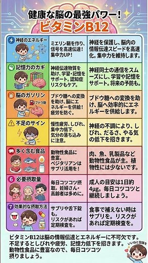 【脳のガソリン】集中力・記憶力が劇的に変わる！ビタミンB12の最強パワーと不足のサイン