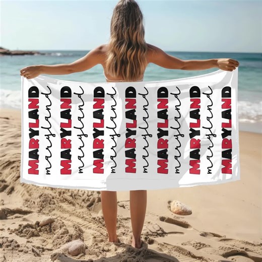 Custom College Beach Towel | College Merch | Bed Party | Graduation Gift | Dorm Essentials | Senior Gift | College Grad Gift | Class of 2025 - Etsy