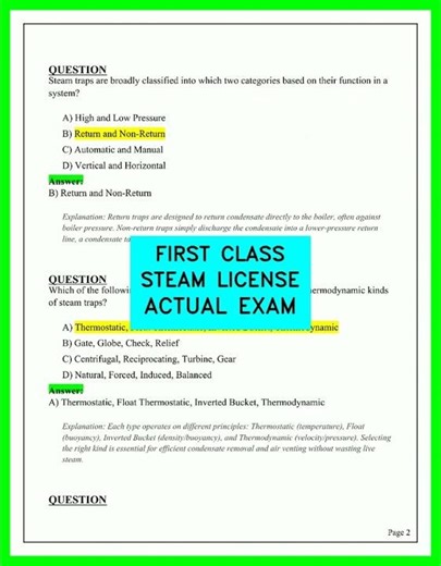 FIRST CLASS STEAM LICENSE: Actual Exam Practice Questions and Professional Study Guide 2026