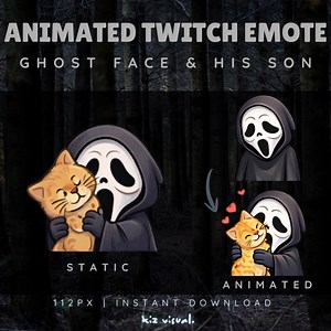 Ghostface Cat Emote Bundle | Animated, Static Twitch & Discord Emoji (digital Download) - Etsy