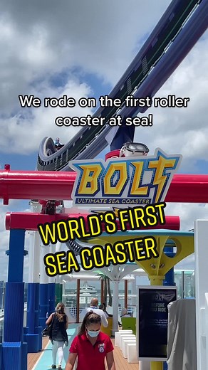 The Bolt, on the #Carnival Mardi Gras cruise ship, the first roller coaster at sea! #rollercoaster #Cruiseship #boltcoaster