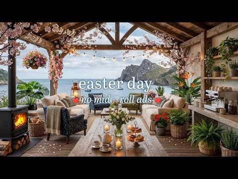 Positive Easter Day Jazz (NO MID-ROLL ADS) Luxury Cabin Overlook Calm Sea Start A Peaceful Day