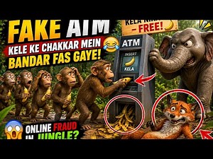 🐒 Fake ATM Scam in Jungle 😂 | Monkey Banana Fraud Exposed! 🍌🐘 #Shorts