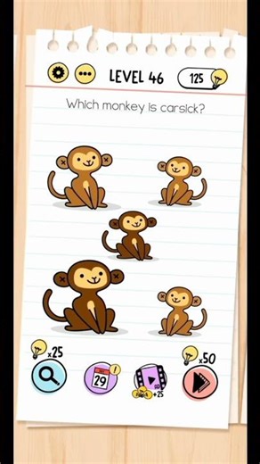 Brain Test Level 46 | Which Monkey Is Carsick? | Smart Puzzle Solution Explained