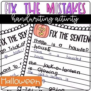Occupational Therapy FIX THE MISTAKES handwriting legibility practice HALLOWEEN
