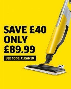 No chemicals. Just water 💧 and heat ♨️ The SC 2 Upright EasyFix steam mop. Now £89.99* with code CLEAN10: http://bit.ly/SC2UprightSteamMop *Valid until 30th November 2021 11.59PM, standard T&Cs apply. | Kärcher