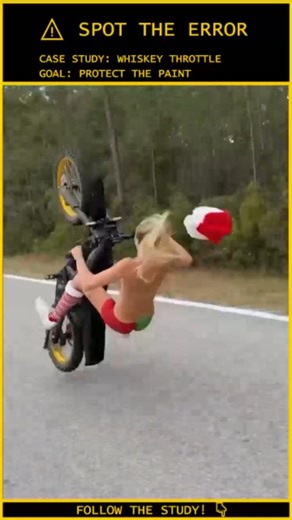 Human.Error.Study on Instagram: "ANALYSIS: Traded Leather for Body Paint. The Asphalt Collected the Tax. ⚠️ Video Credit: Viral / @youraubsome Case File: 269-BODYPAINT-FAIL Subject: Stunt Rider (@youraubsome) Status: Severe Road Rash / Friction Trauma The Tactical Analysis: The "Whiskey Throttle" Trigger: The subject is riding a high-torque electric motorcycle. At 0:02, she inadvertently twists the throttle too far while in a compromised seating position. Because she is not wearing a helmet or p