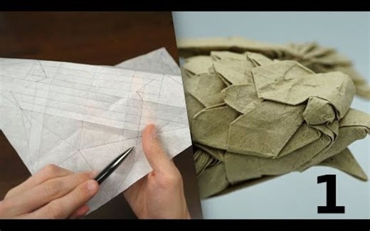 Origami Hawk Partial Tutorial [Kanokoya_Origami] Pre Creasing 1_3