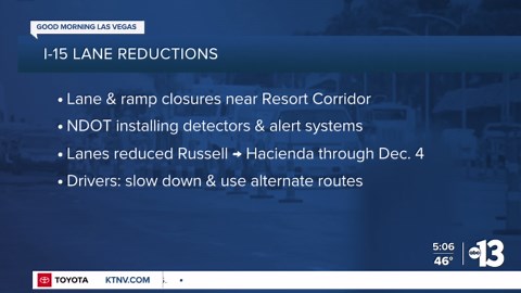 Traffic alert: Ramp closures along I-15 this week