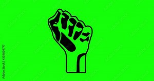 animated video of the movement logo black lives matter, symbol against racism and protests around the world, anti-racist, diversity, racial, social causes, green screen background