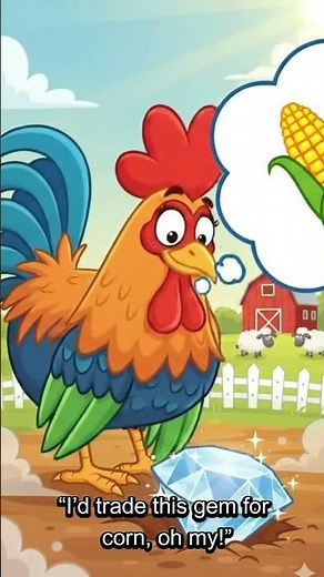 The Rooster and the Diamond 🐓💎 | Aesop’s Fable for Kids | ‪@TalesBee‬ #shorts