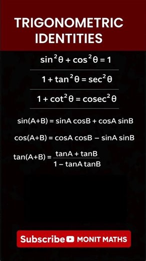 TRIGONOMETRIC IDENTITIES - Monit maths